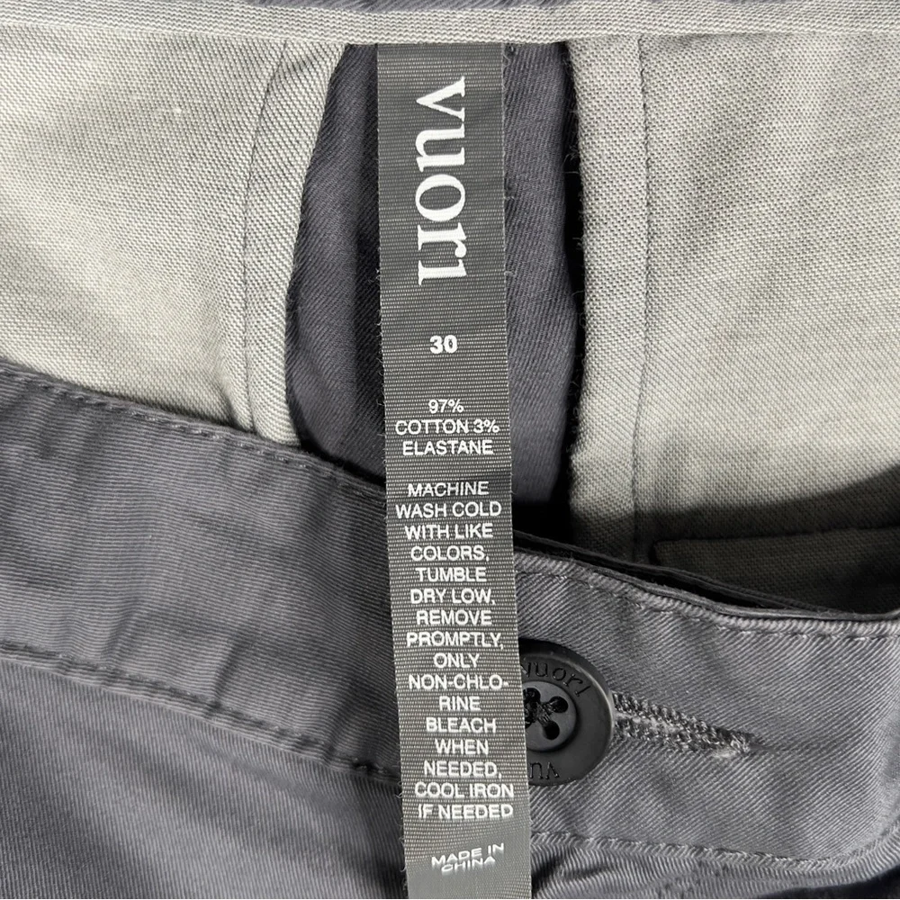 Vuori Collins Chino Pants Men's 30x31 Gray 5-Pocket Stretch Twill‎ Cotton V433